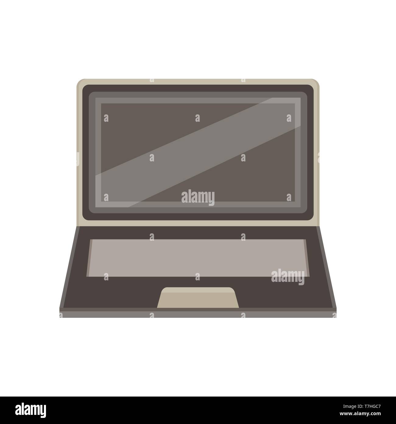 Laptop computer isolated screen icon blank background vector white Stock Vector