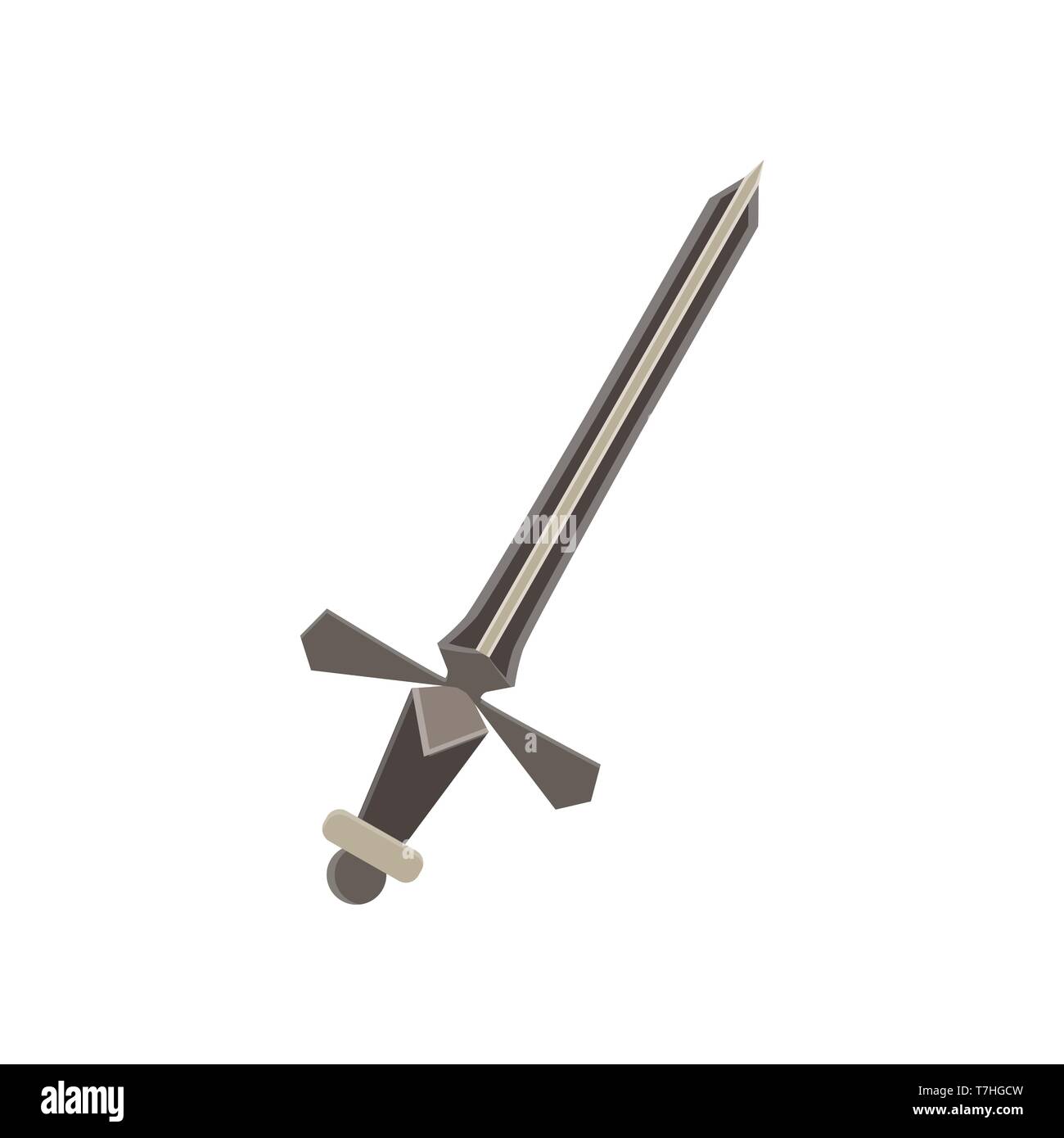 Sword vector icon illustration white weapon medieval isolated ancient ...