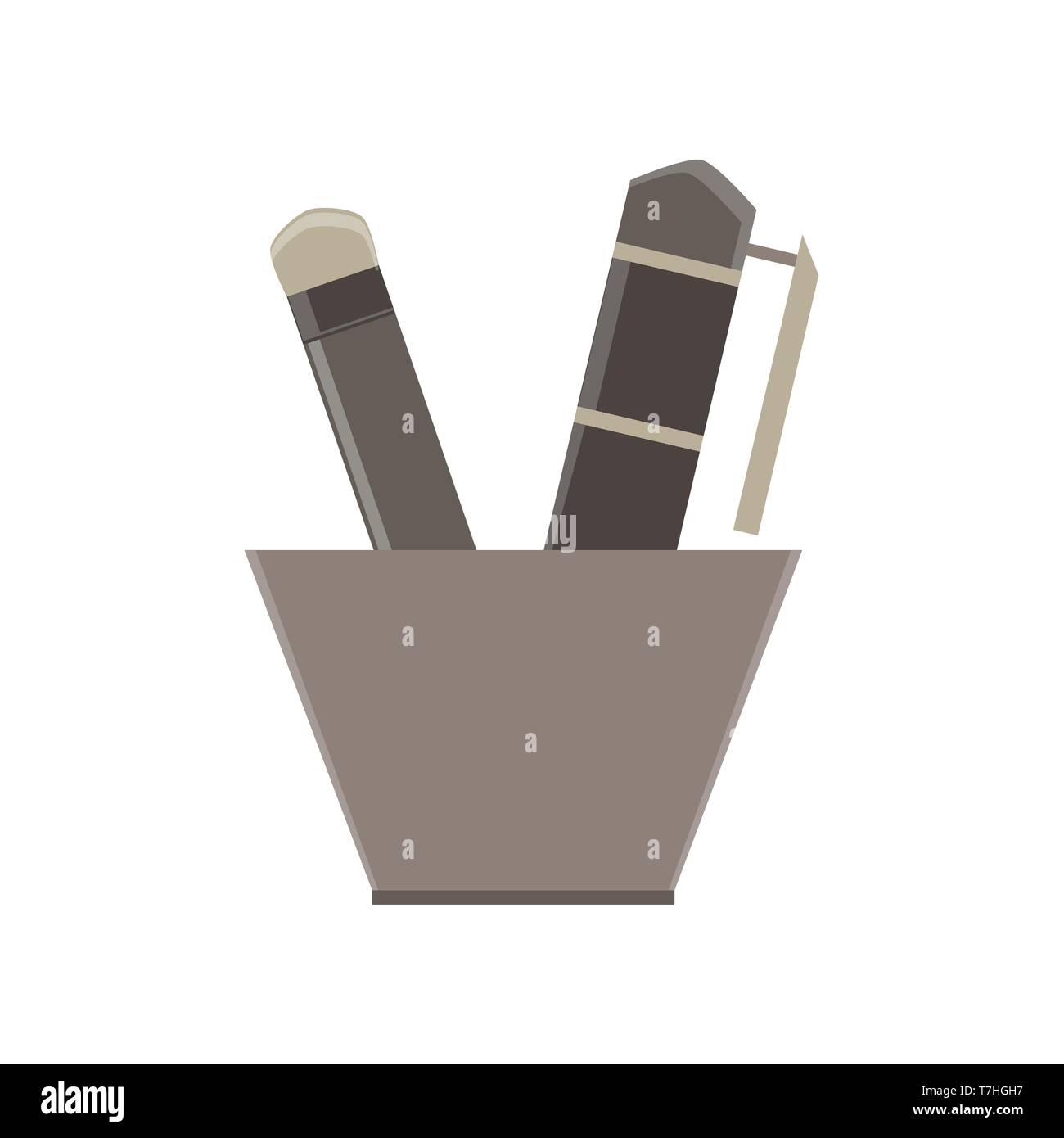Vector writing tools vector flat icon isolated. Design illustration element graphic black eraser Stock Vector