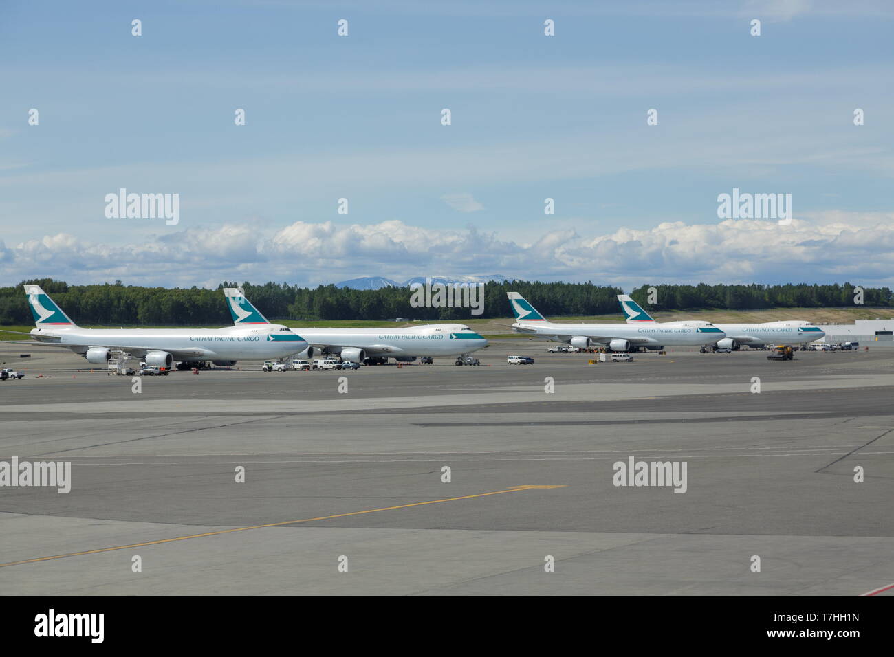 Cathay Pacific Cargo at Anchorage Stock Photo