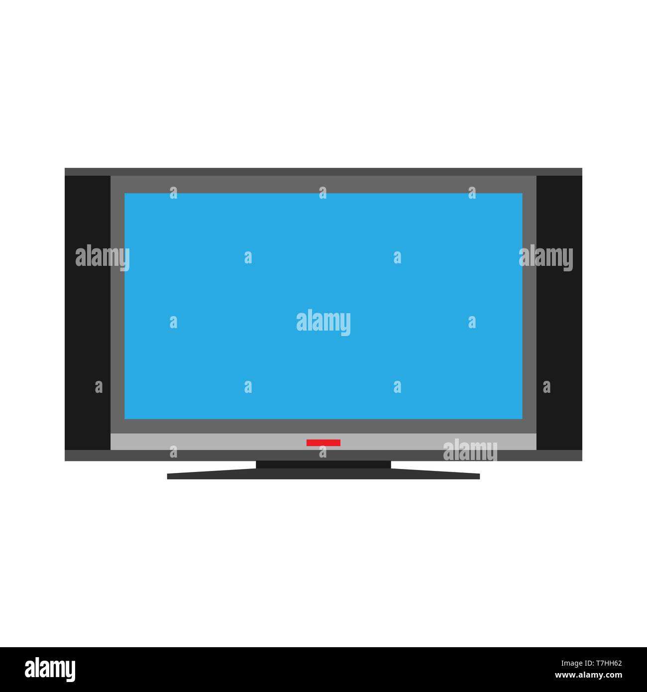 Plasma TV equipment electronic entertainment vector icon front view. Television flat smart