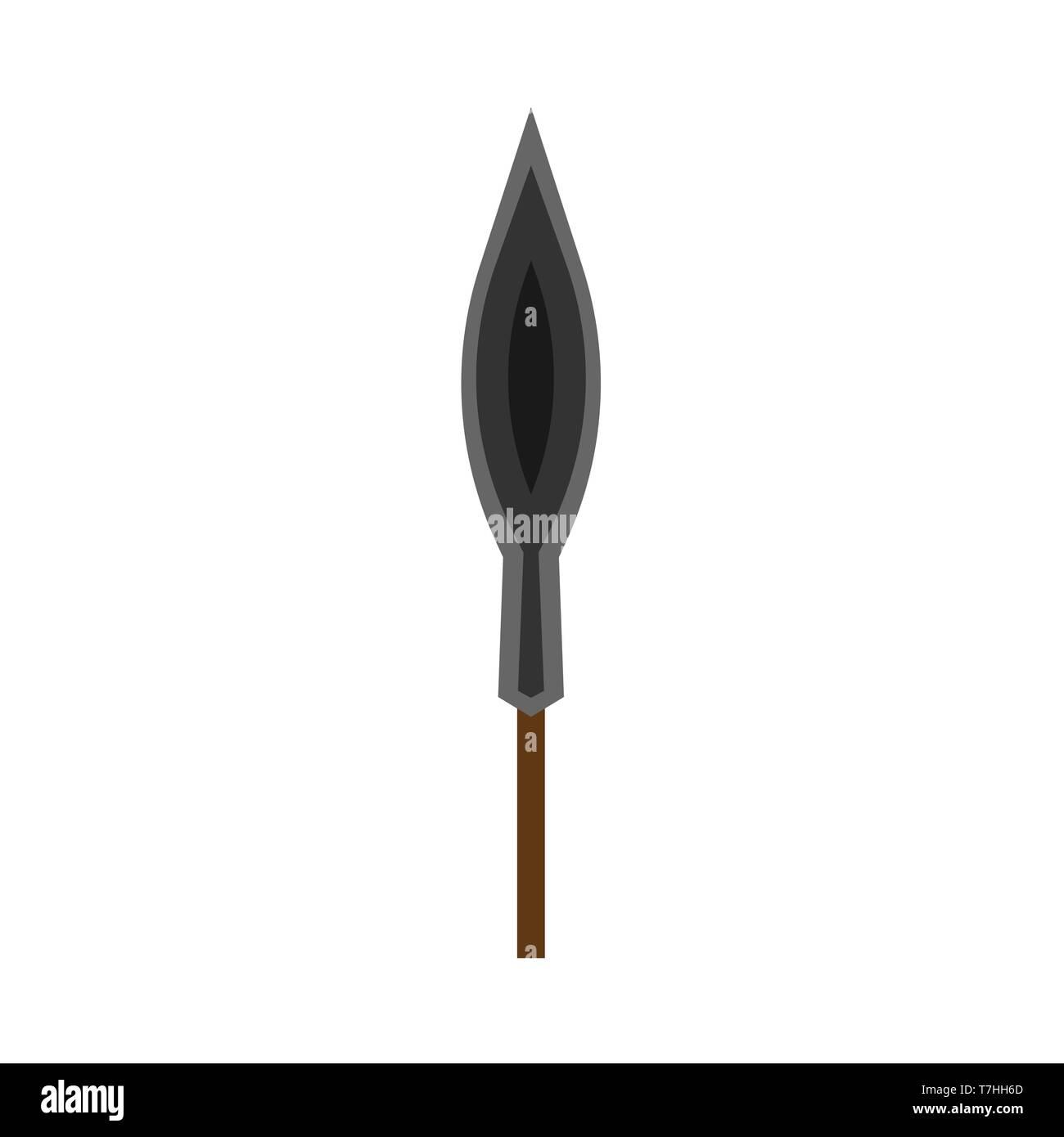 Arowhead bow flat vector shape element archery. Tribal weapon icon retro Stock Vector