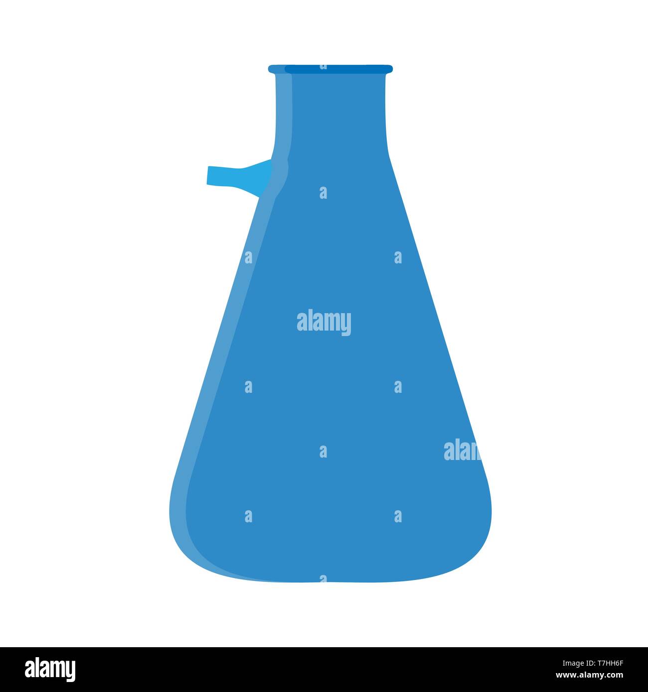 Beaker flask education sign vector icon. Discovery lab development solution test glass equipment Stock Vector