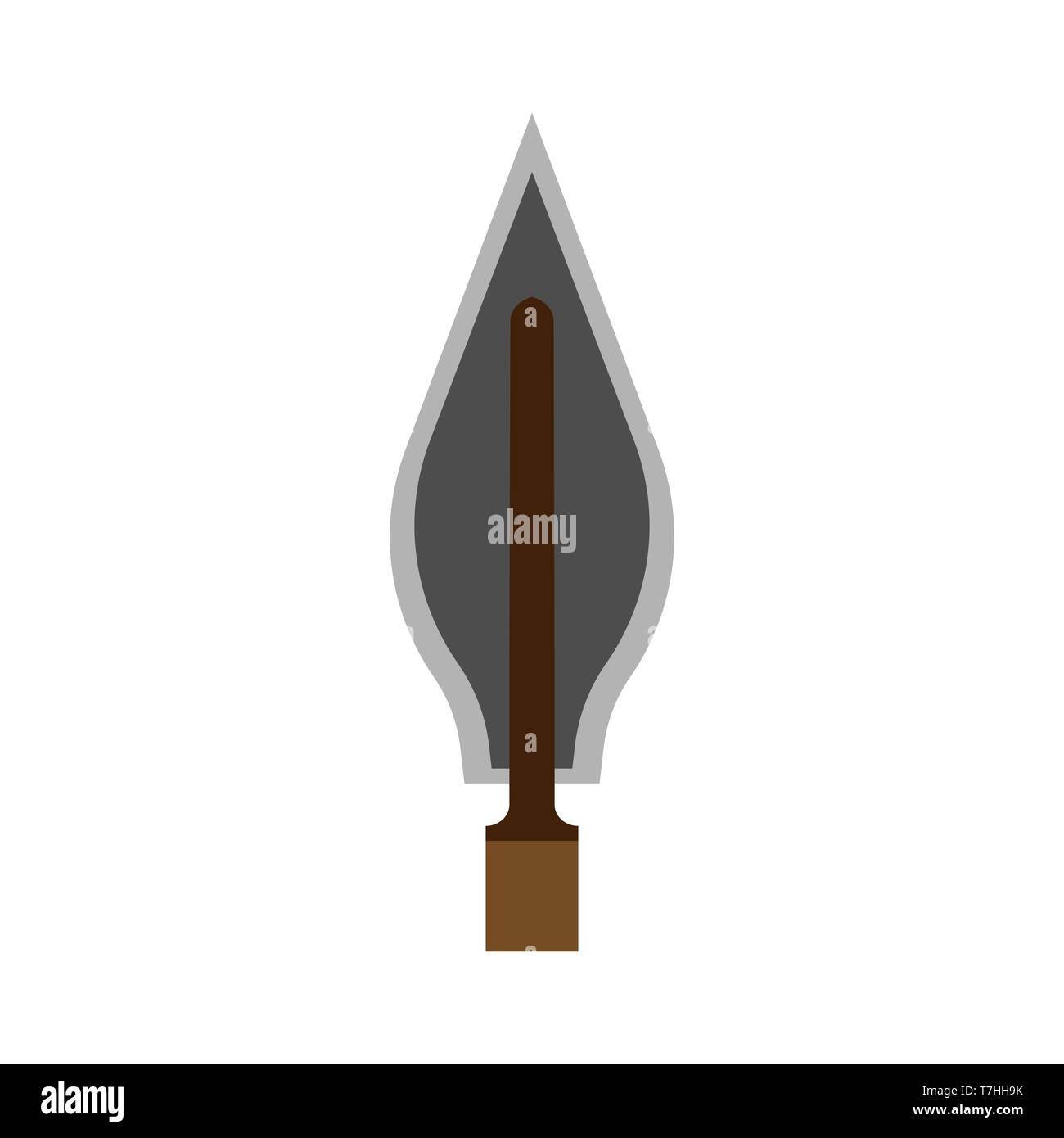Arowhead bow flat vector shape element archery. Tribal weapon icon retro Stock Vector