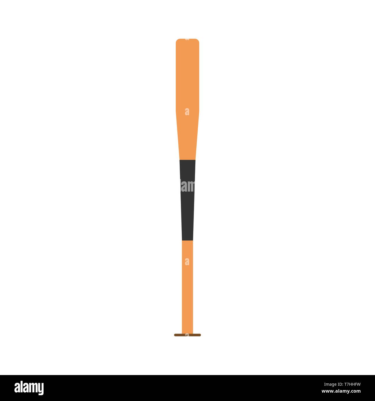 Baseball bat symbol competition element vector icon. Wooden flat