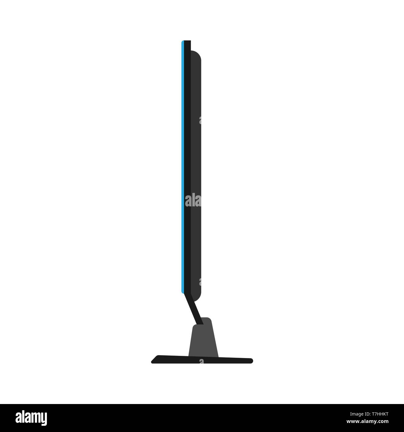 Plasma TV equipment electronic entertainment vector icon side view