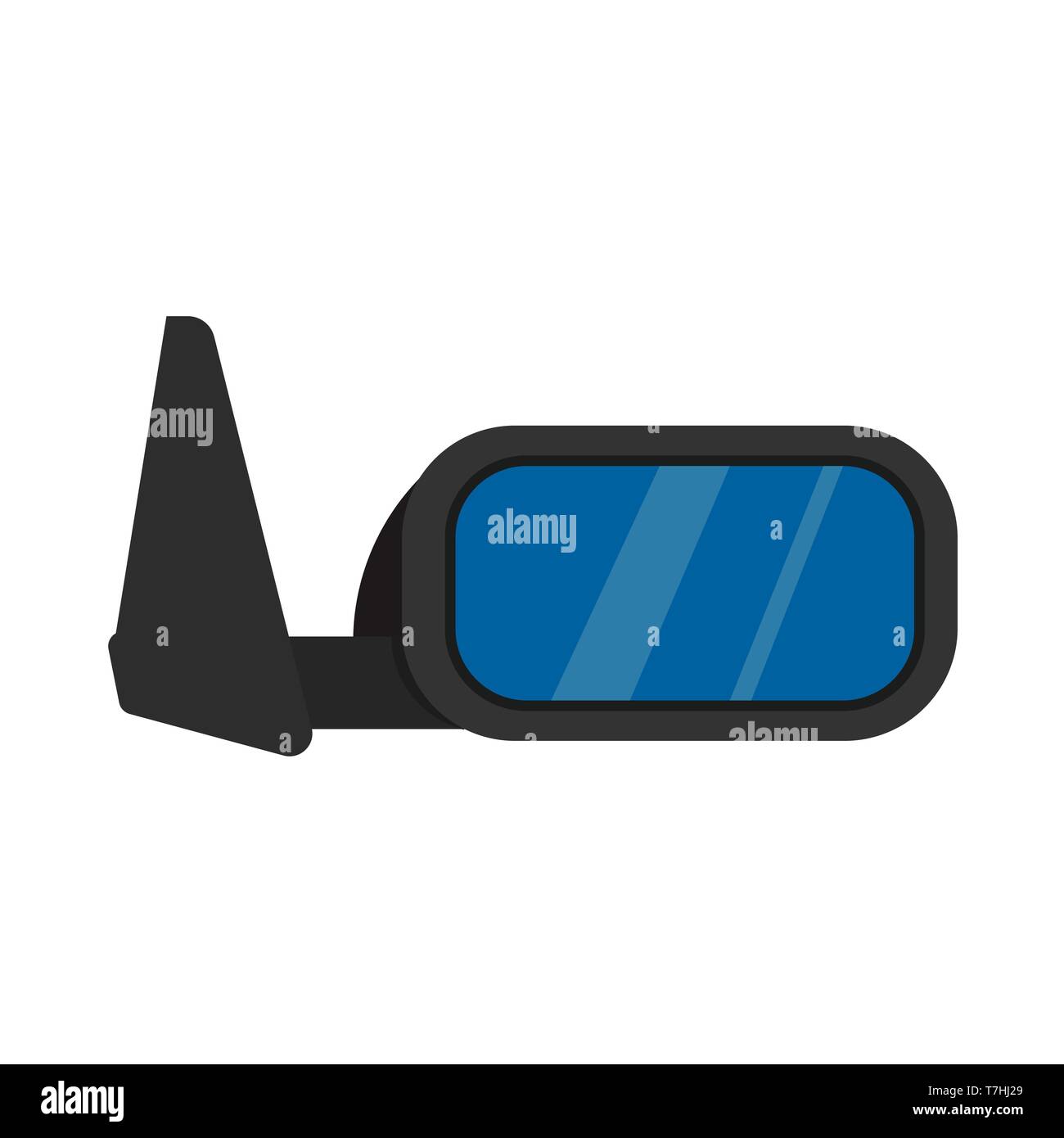 Car mirror side view vector icon. Transportation design black part