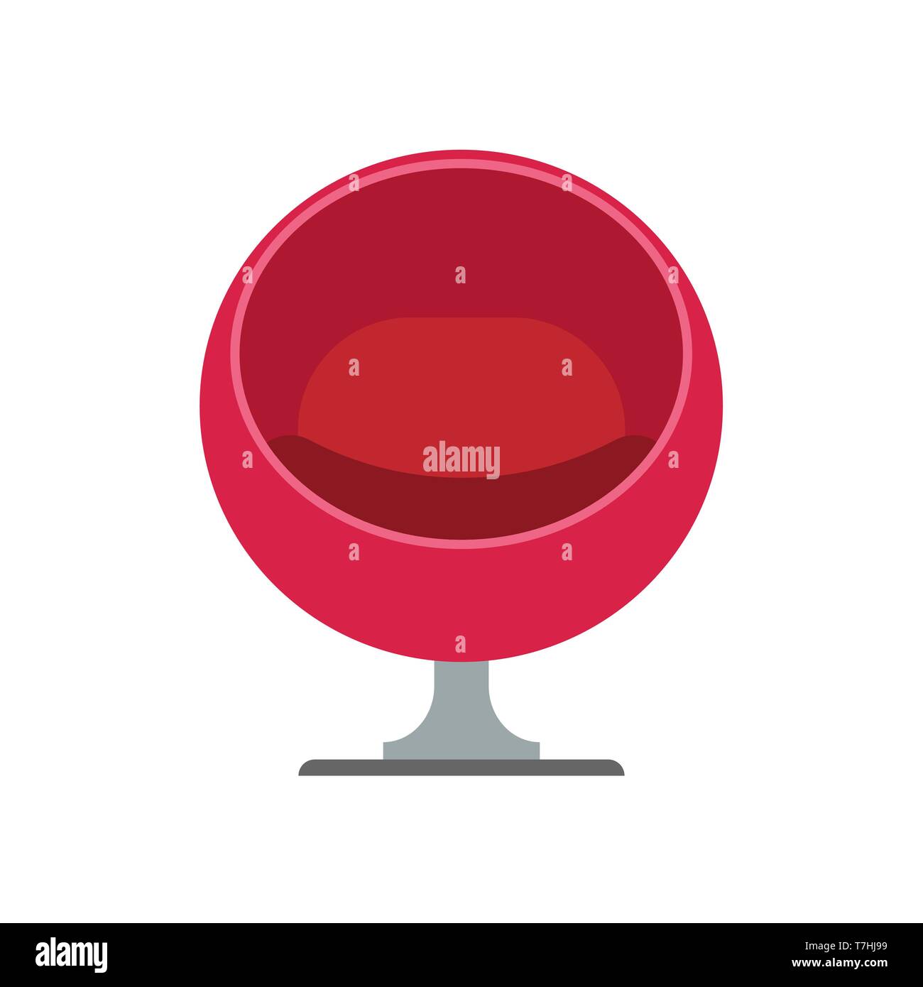 Egg Chair Red Furniture Design Interior Illustration Armchair