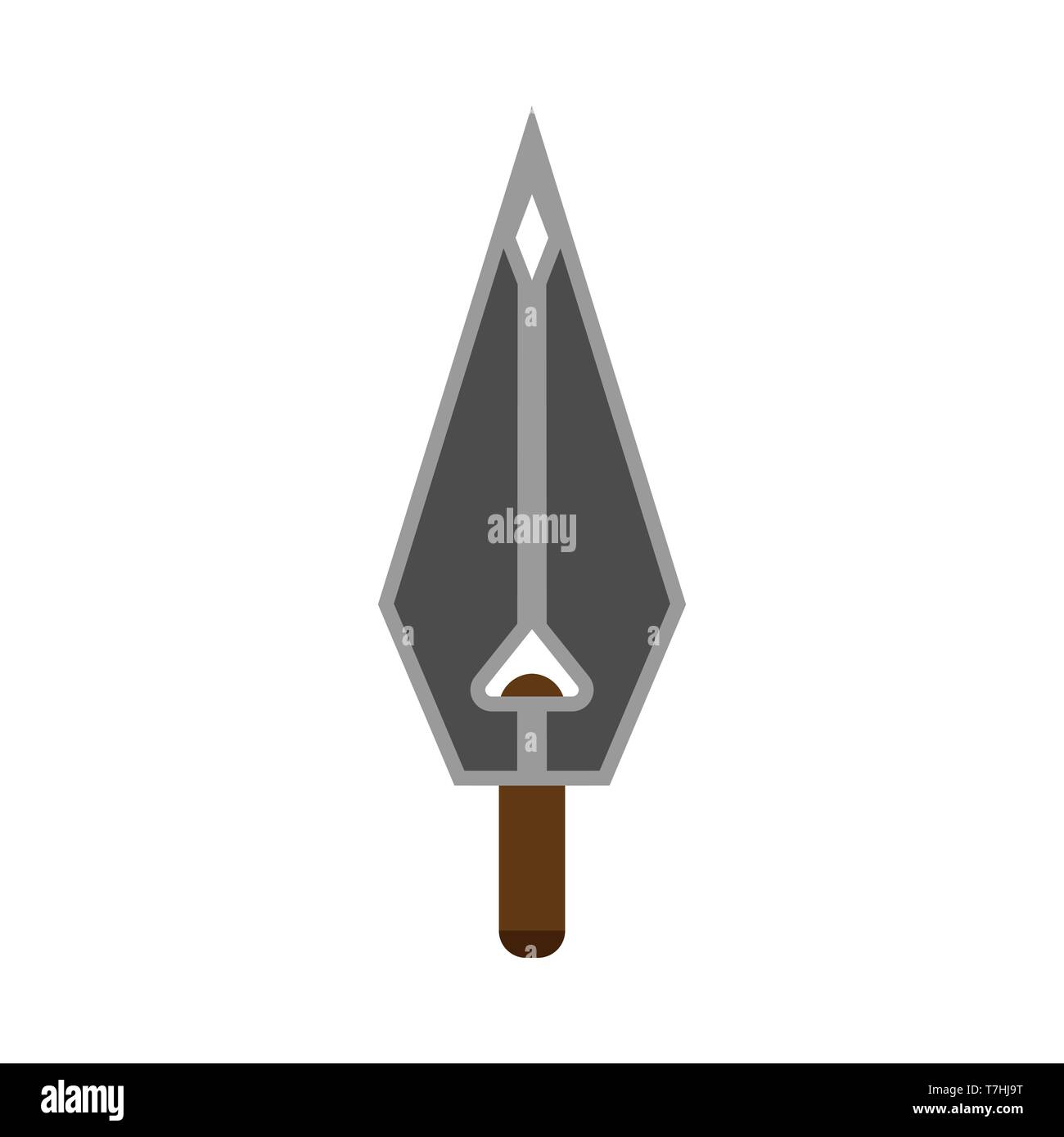 Arowhead bow flat vector shape element archery. Tribal weapon icon retro Stock Vector