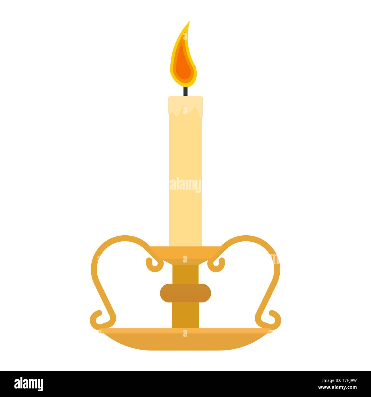 Сandlestick holder decoration traditional symbol religious flat brass