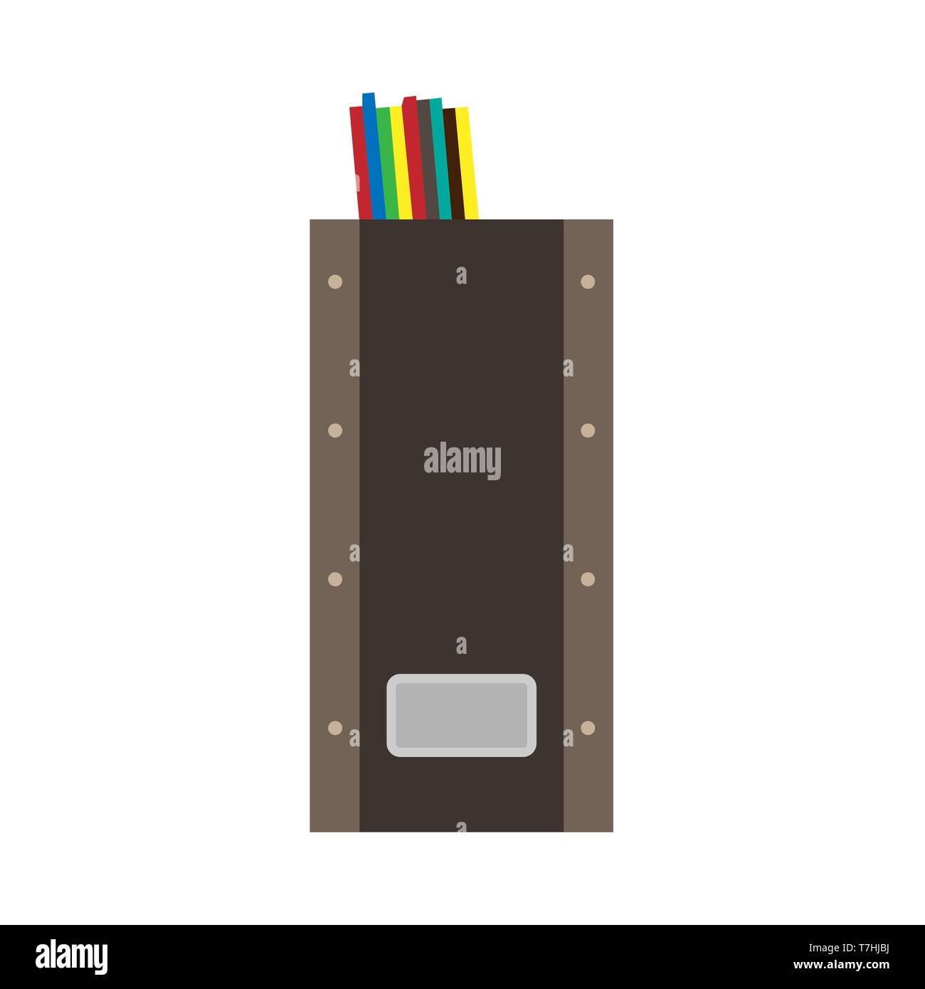 File holder binder design vector flat icon. Archive sheet stationary data paperwork Stock Vector