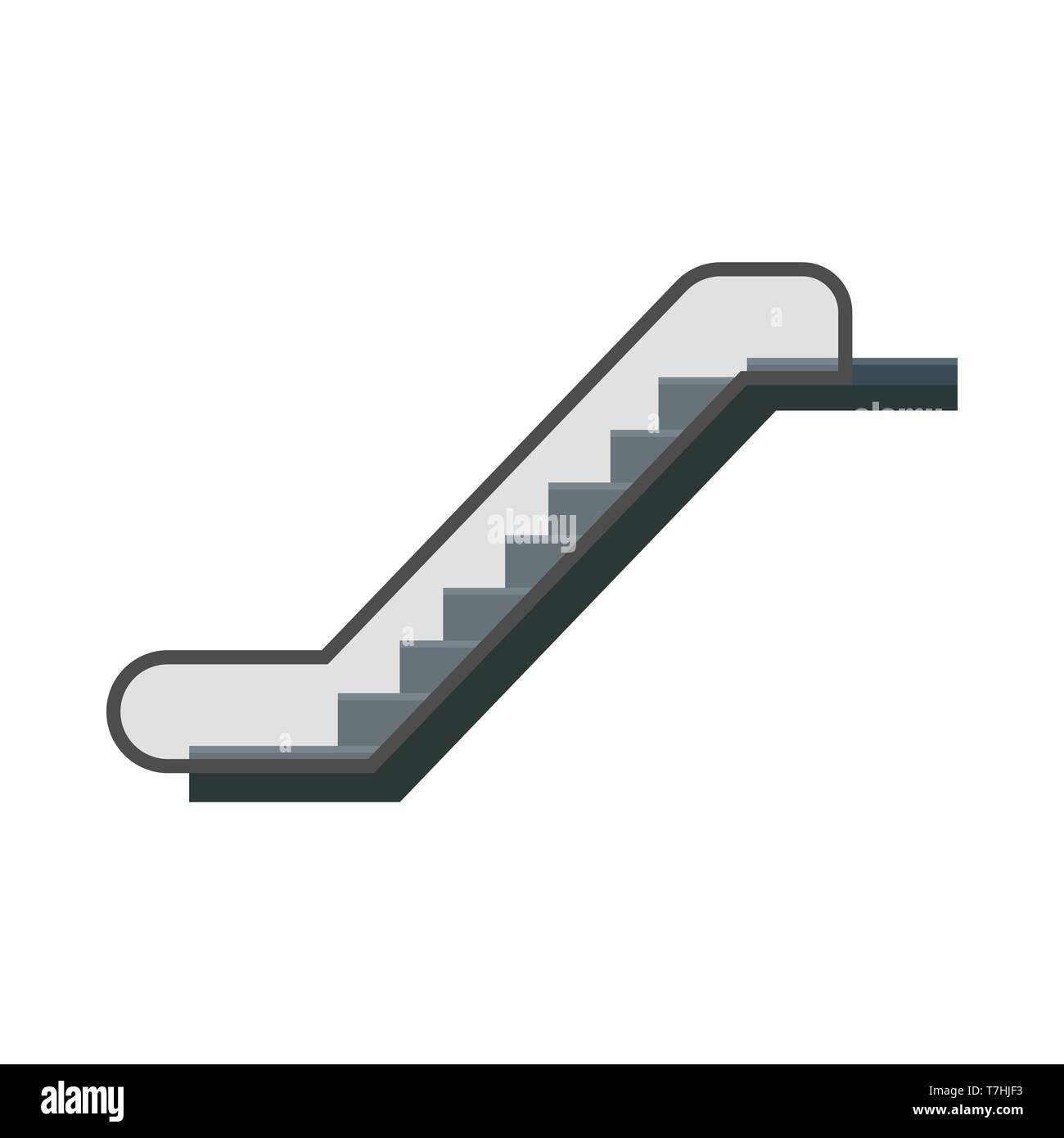 Escalator urban stairway motion walkway electric elevator. Lift icon floor interior vector subway station underground staircase Stock Vector
