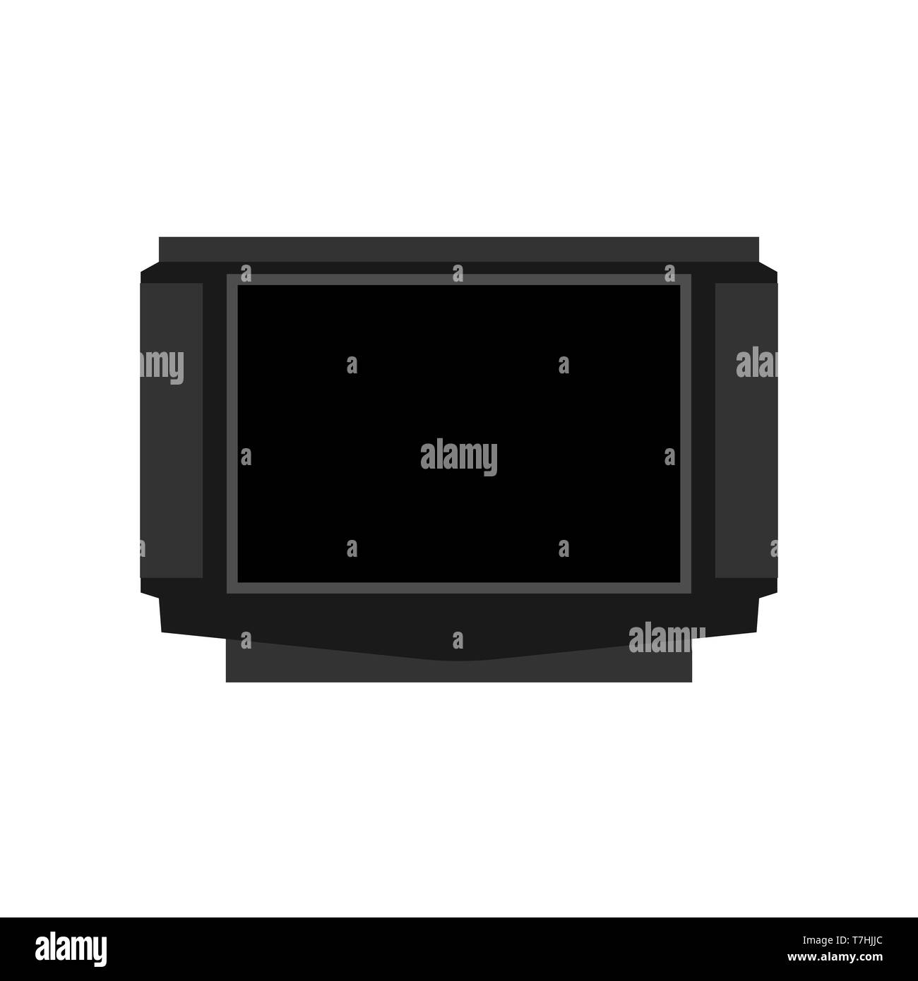 TV unit communication equipment screen vector. Interior multimedia