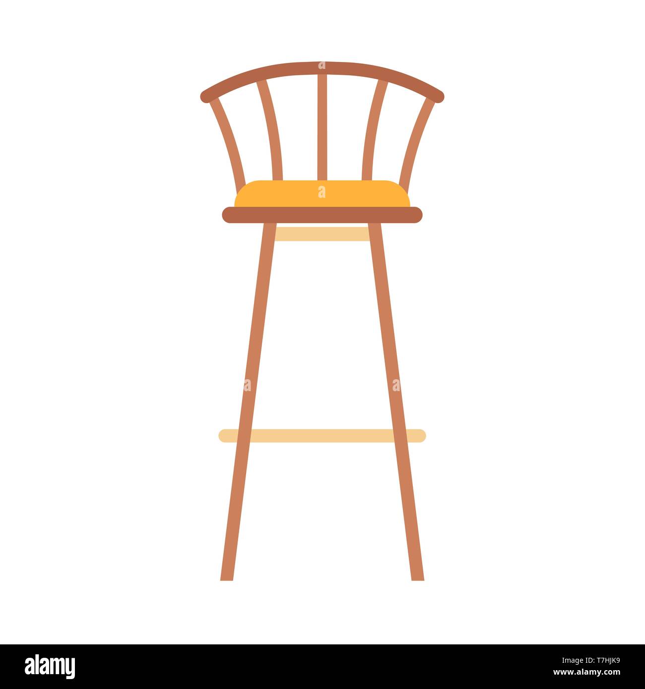 Bar chair vector icon furniture illustration seat. Stool high interior