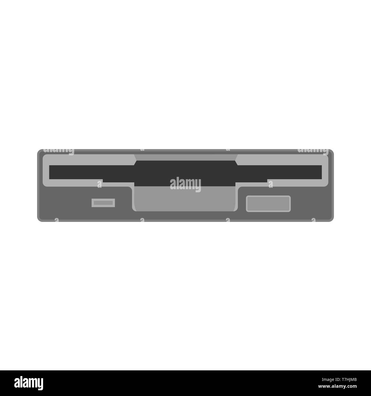 Floppy unit drive disk data vector icon flat. Retro computer hardware