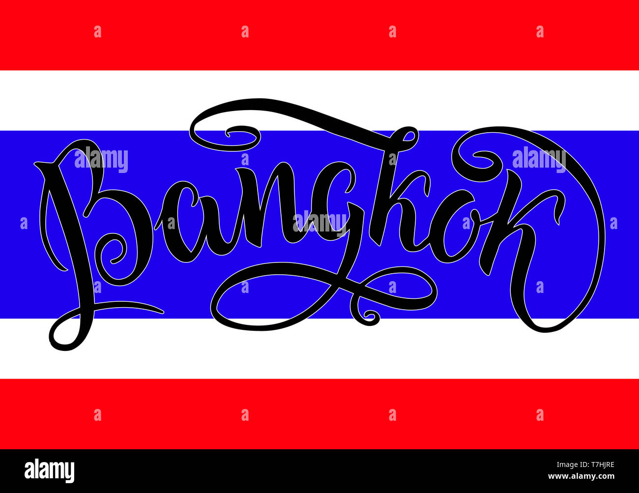 Bangkok lettering icon, Thailand. City logo isolated on thai natinal ...