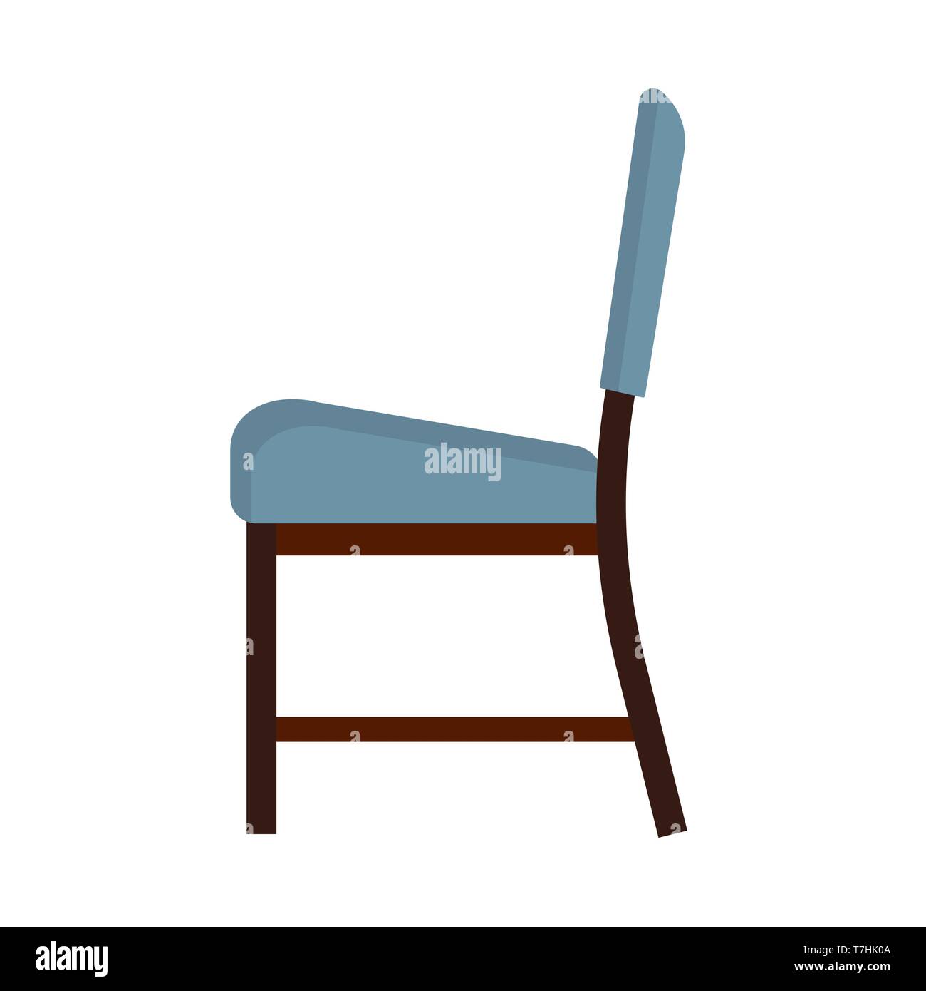 Office chair side view vector icon fruniture. Seat business interior