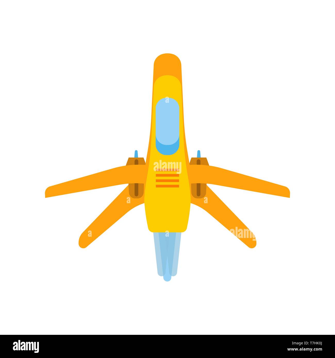 Space fighter vector cartoon war fantasy game. Futuristic rocket military future alien jet. Galaxy shuttle force fiction Stock Vector
