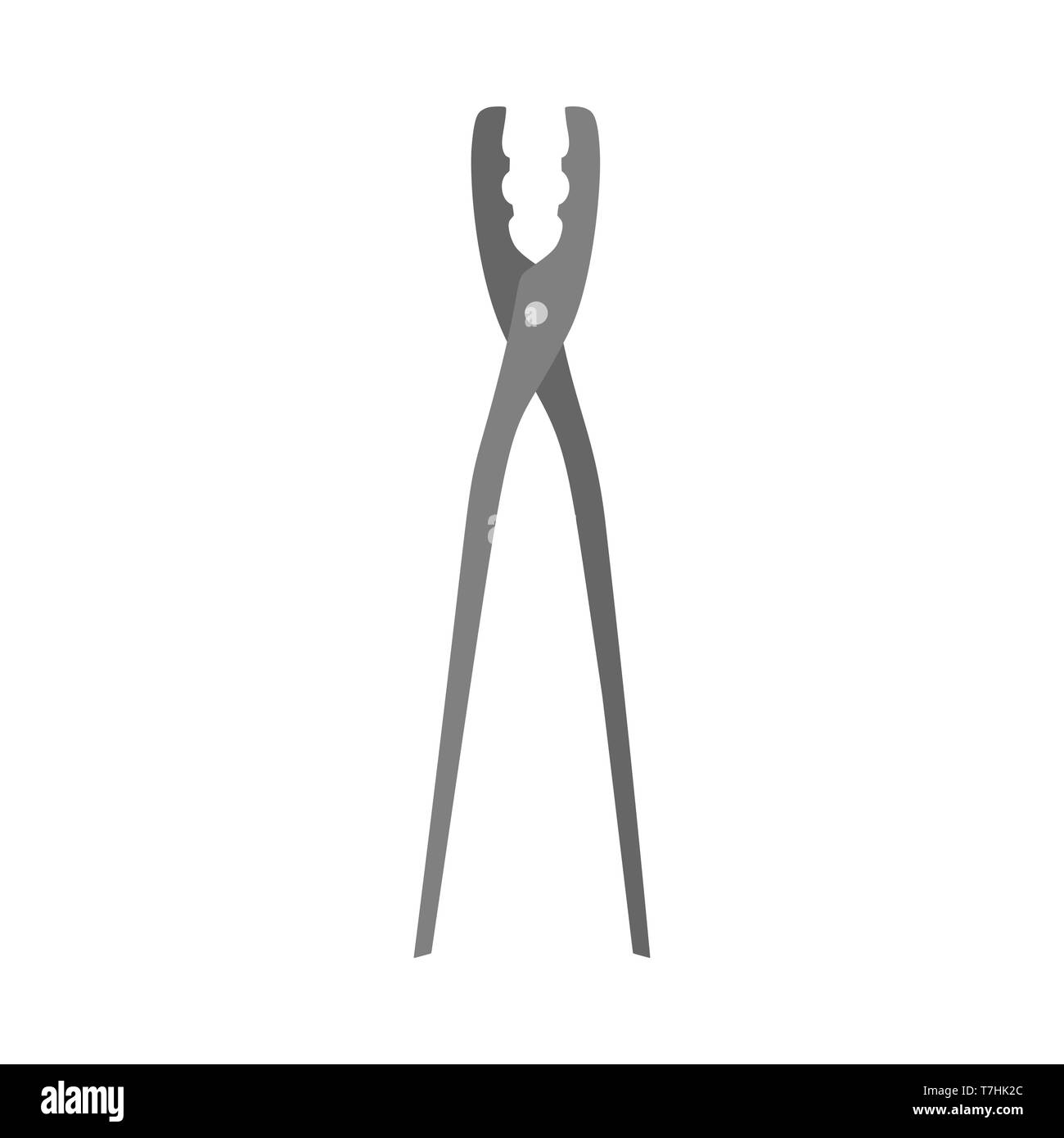 Tong vector icon illustration equipment tool utensil. Barbecue symbol