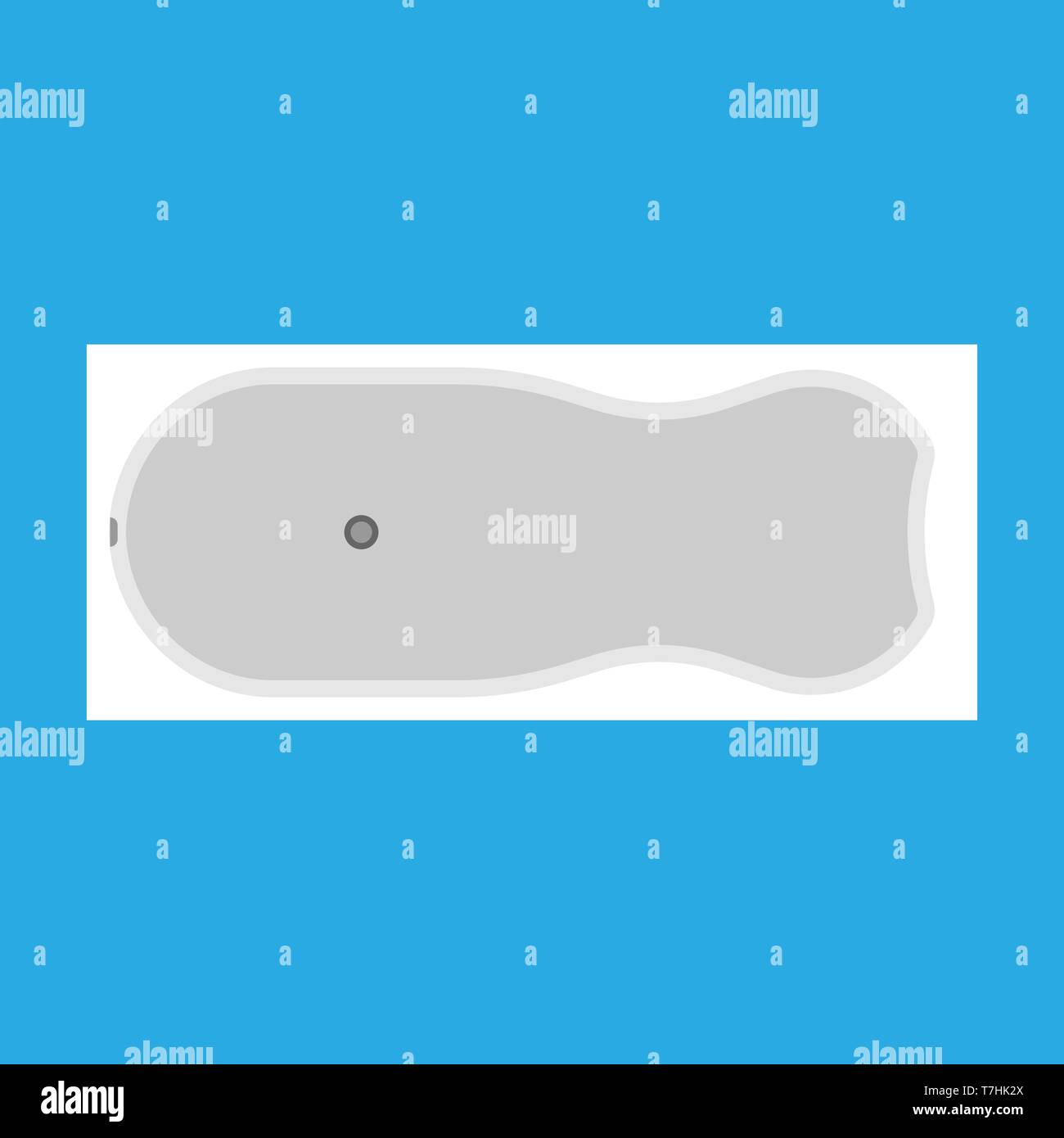Bathtub bathroom vector icon top view design. Water hygiene cartoon interior shower relax
