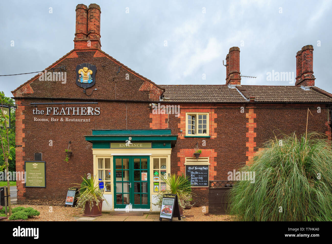 Dersingham, Norfolk, UK, June 17, 2016: The Feathers, a country public house. Stock Photo