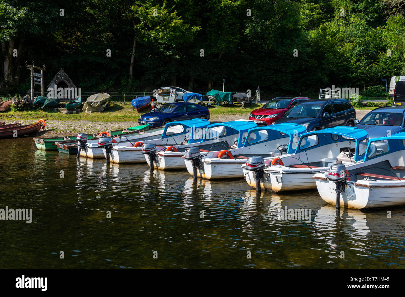 Boats for hire at St Patrick's Boat Landing on Ullswater in the Lake