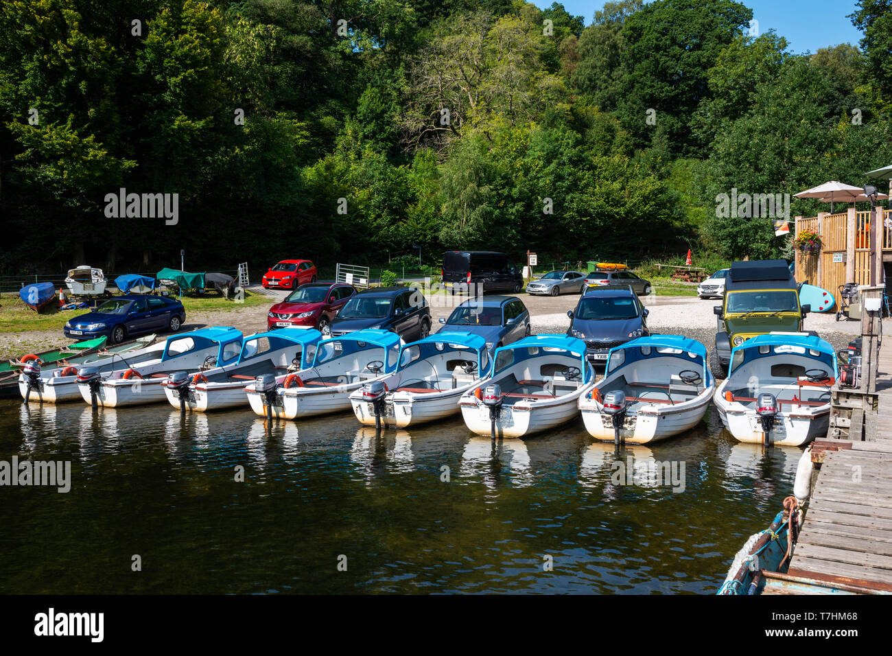 Boats for hire at St Patrick's Boat Landing on Ullswater in the Lake