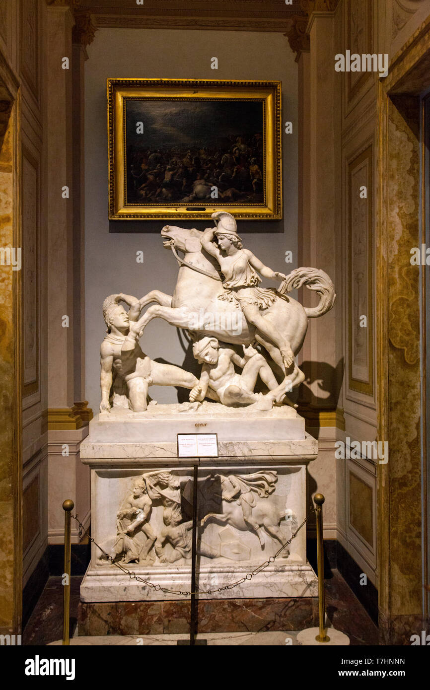 Amazonomachy statue in Galleria Borghese,Rome,Italy Stock Photo
