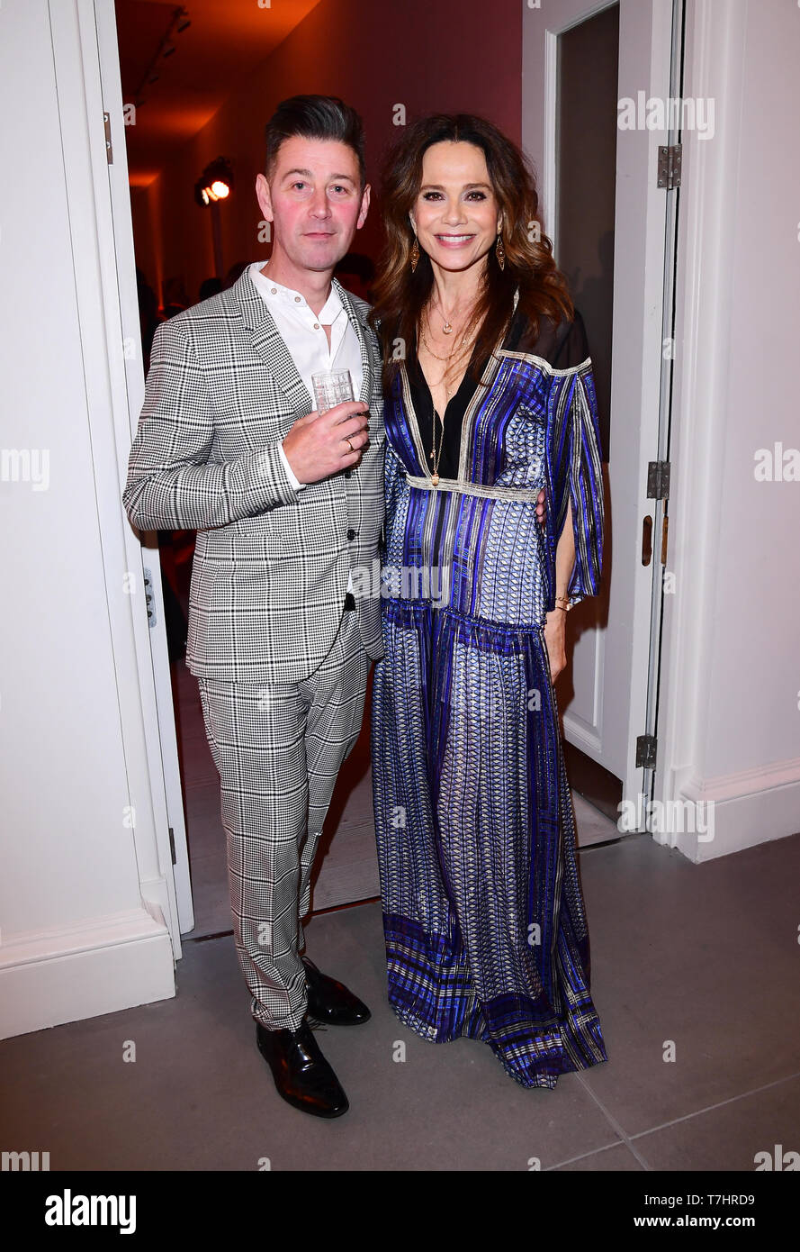 Lena Olin (right) attending the season two of Riviera Premiere hosted at Saatchi Gallery on 7 May - Series 2 airs on Sky Atlantic and NOW TV 23 May - in London. Stock Photo