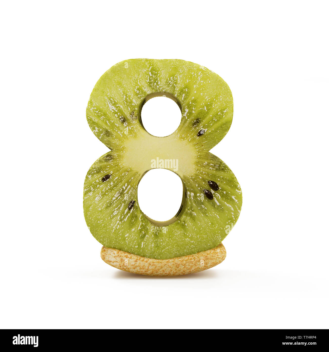 Kiwi Numbers isolated on white background (Number 8 Stock Photo Alamy