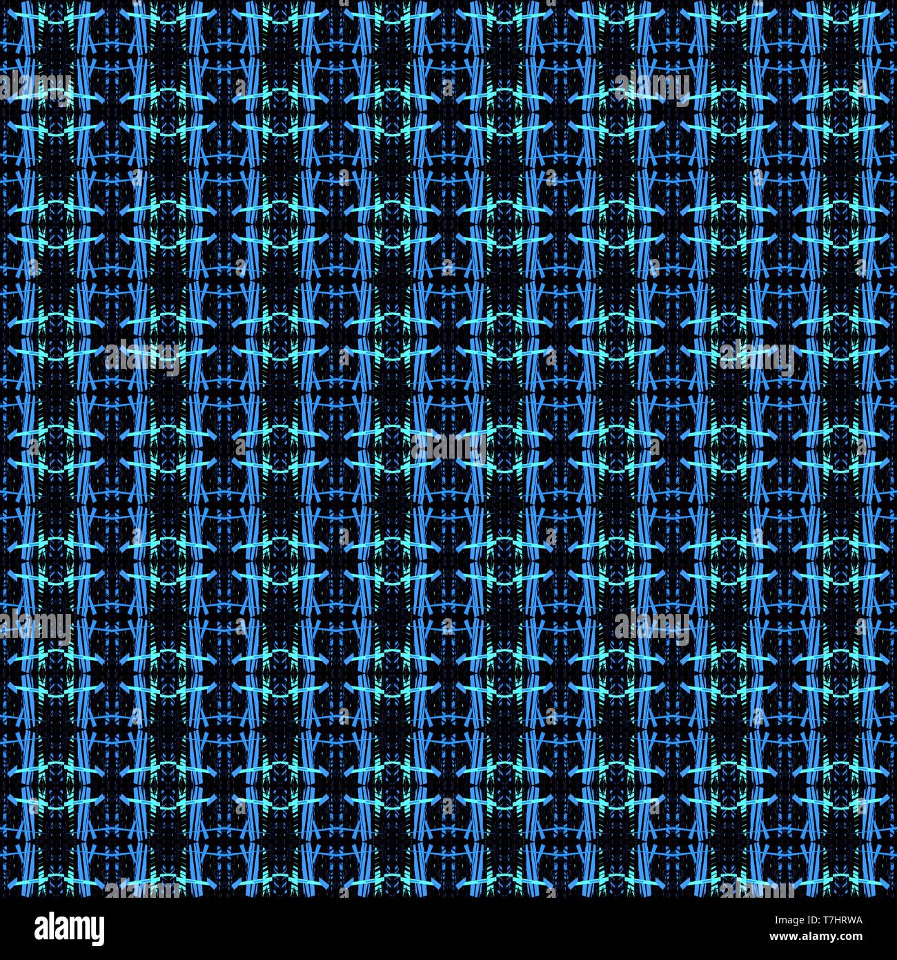 Black Corn Flower Blue And Strong Blue Colors Dark Seamless