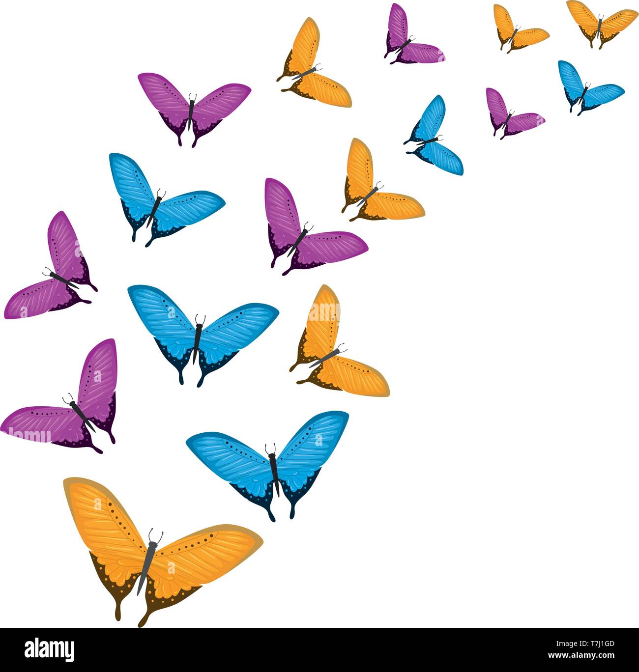 group of beautiful butterflies flying Stock Vector Image & Art Alamy