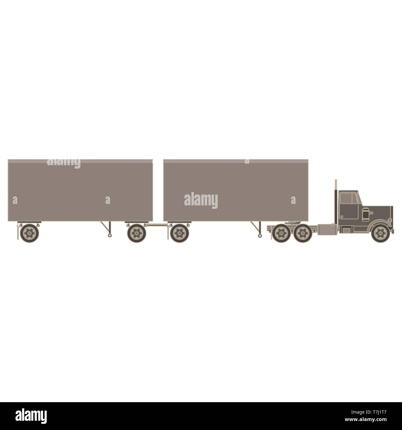 Vector of trailer truck and cargo container for shipping and ...