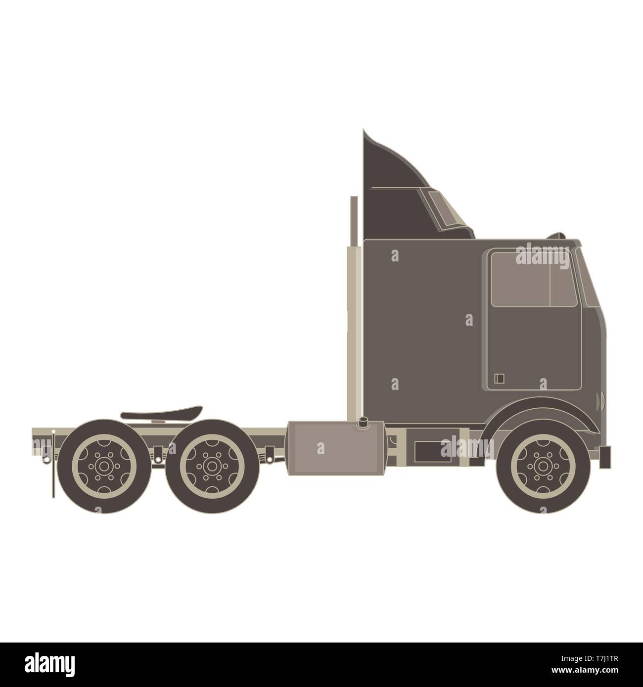 Vector of trailer truck and cargo container for shipping and ...