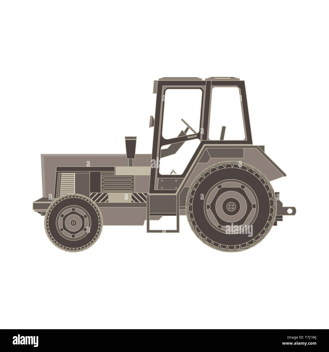 Tractor flat icon. Vector illustration of a farmer vehicle in design ...