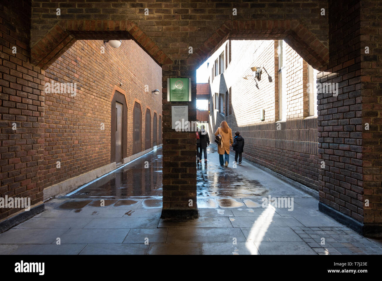 A couple of brick built archways in Windsor, UK are an interesting focal point. Stock Photo