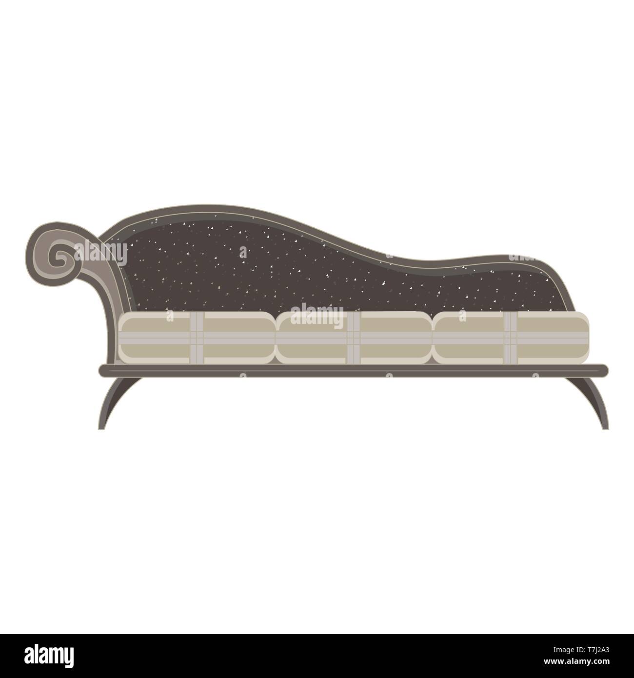 Vector Classic Sofa Icon Front View Isolated Luxury Furniture