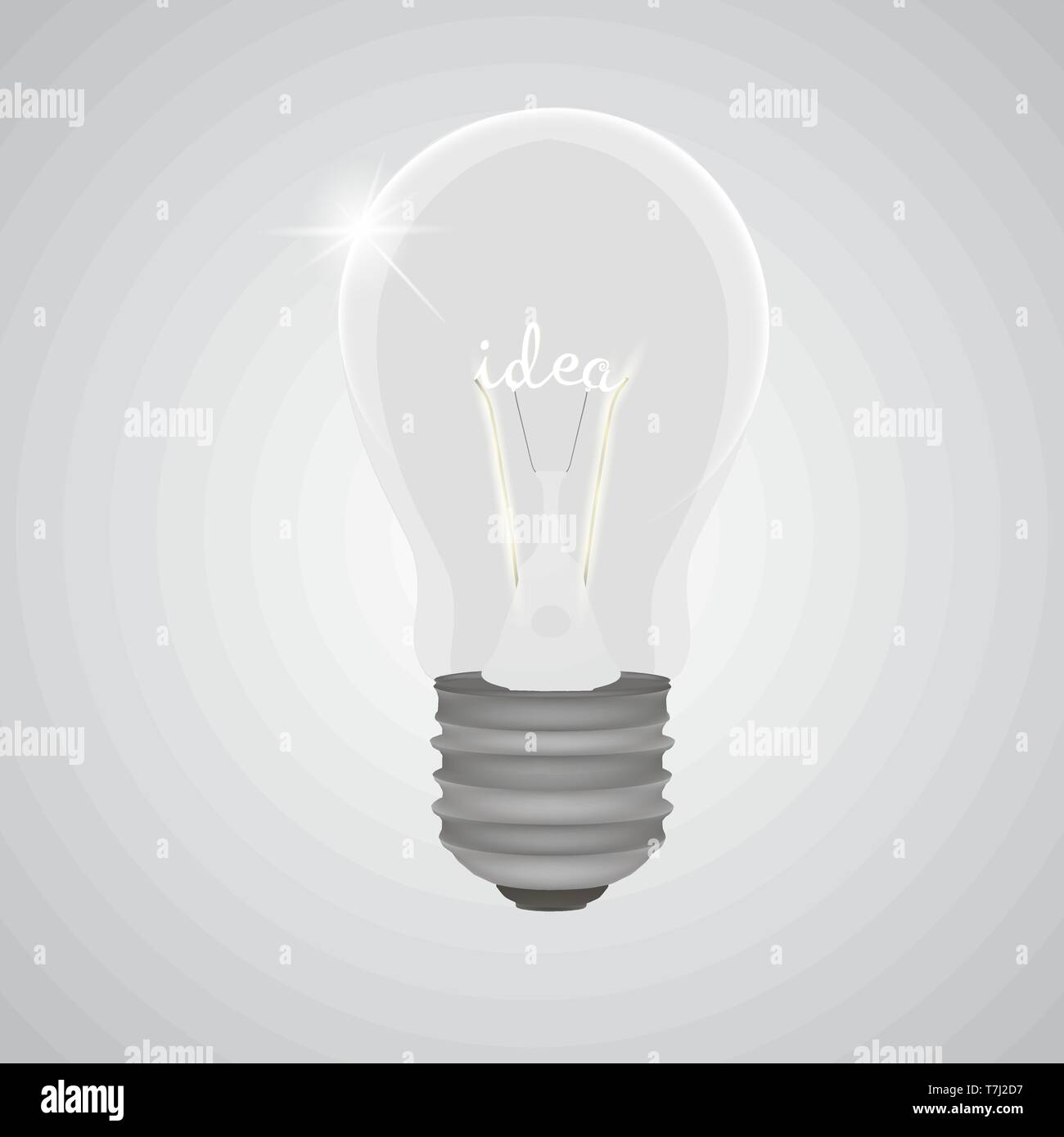 Lightbulb bulb realistic light vector illustration idea power isolated ...