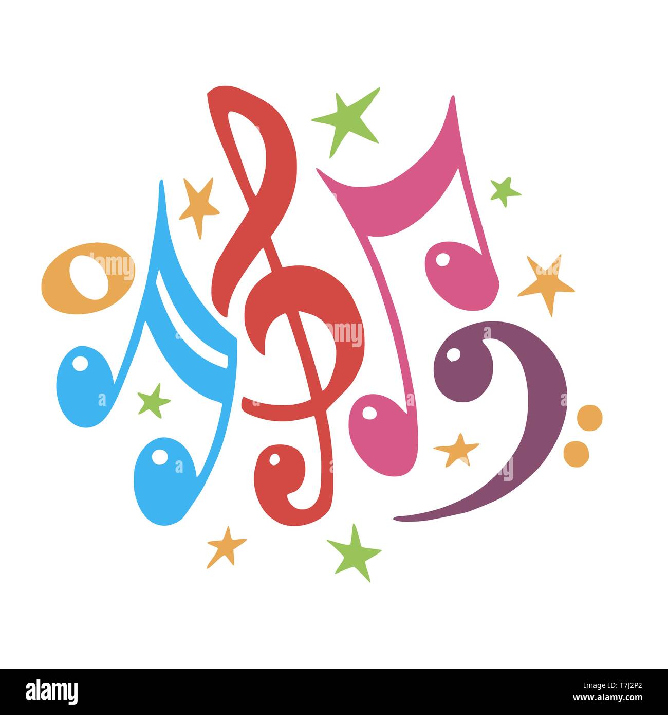 Music notes color .Abstract musical background. Vector   notation  notes  value. Music staff Stock Vector Image & Art - Alamy