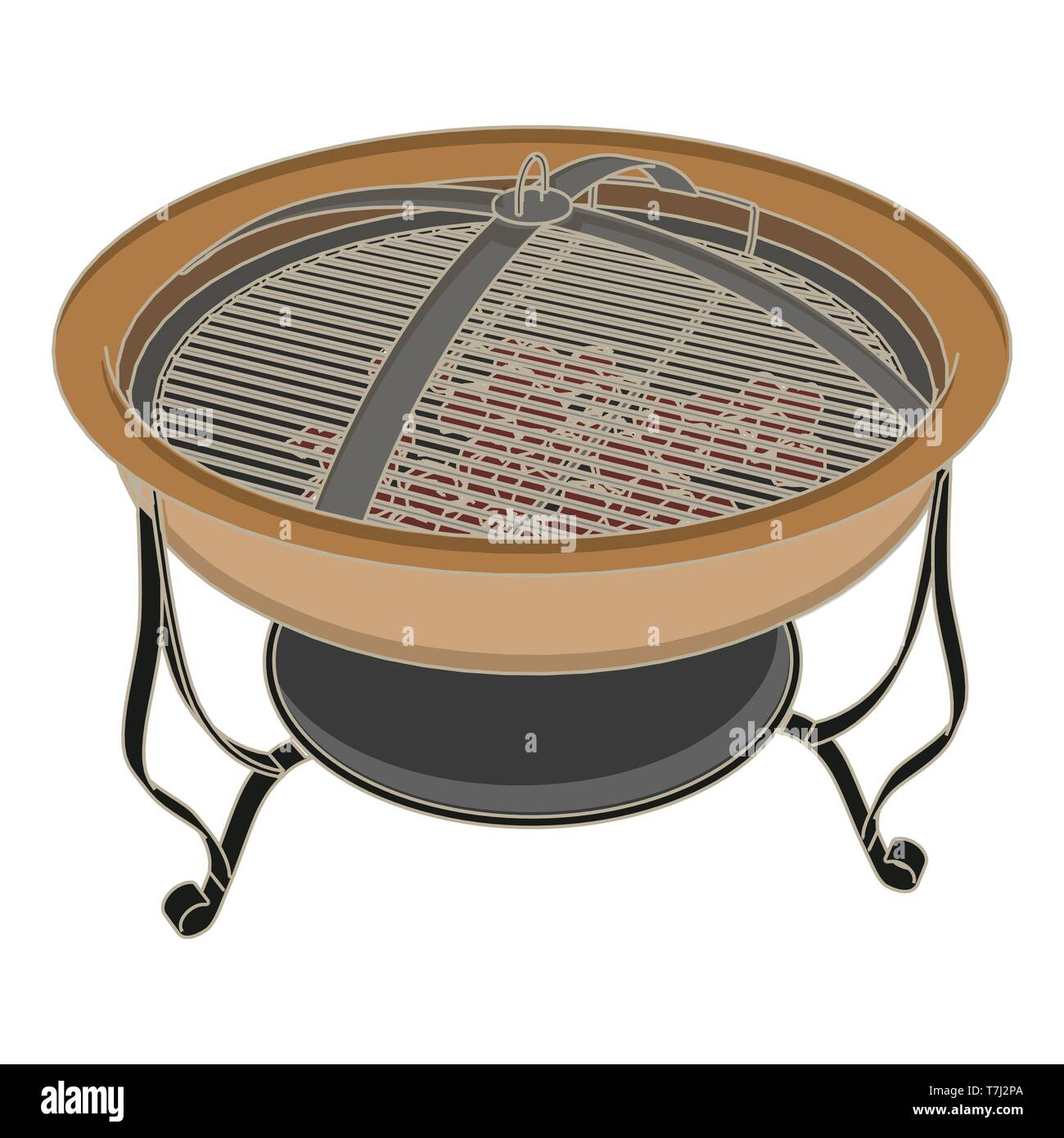 Grill bbq vector barbecue illustration fire steak meat food grilled ...
