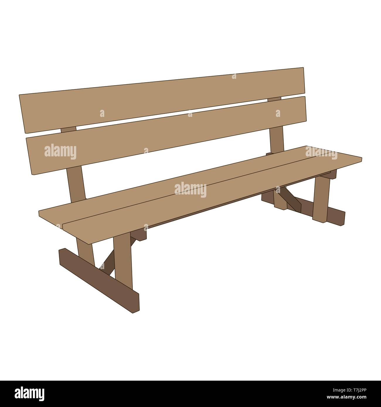 Bench Park Vector Retro Illustration White Background Isolated Seat Chair Outdoor Garden Stock Vector Image Art Alamy