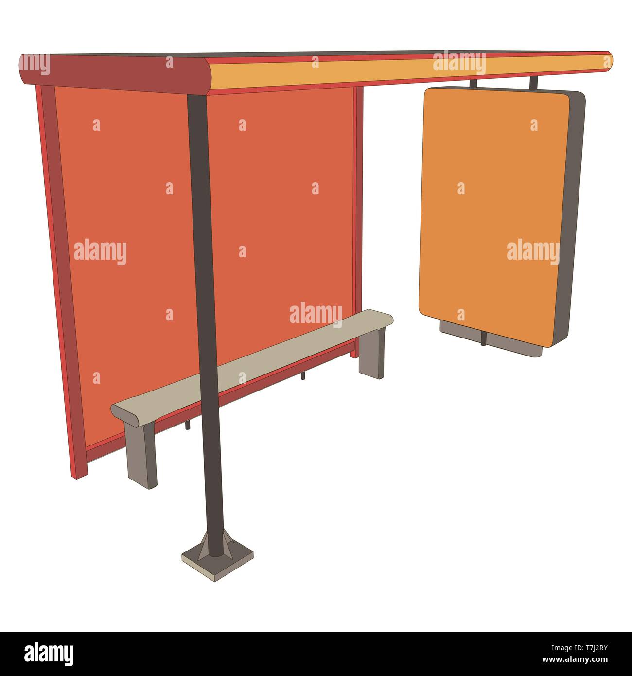 Bus stop vector background icon design flat street city illustration ...