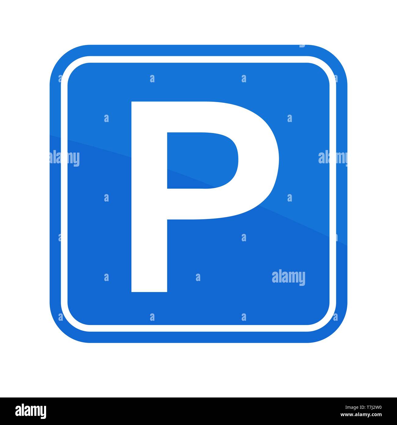 Street Road Sign Parking Area isolated on white Stock Vector Image