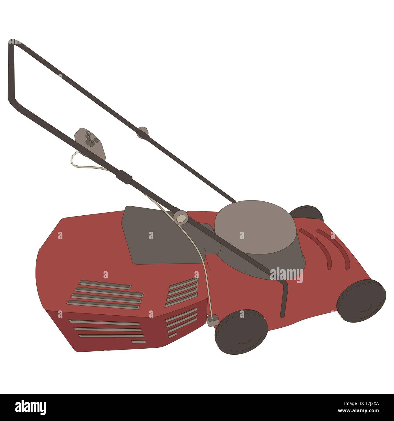 Lawn mower icon vector grass gardening mowing garden illustration equipment riding tool symbol Stock Vector