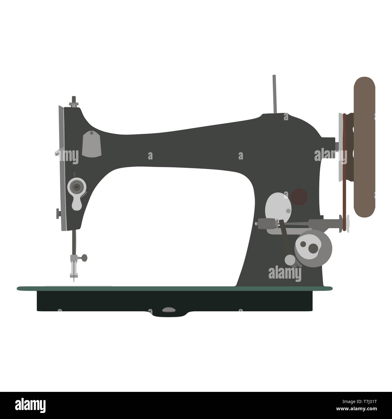 Sewing machine vector vintage illustration icon tailor old fashion logo ...