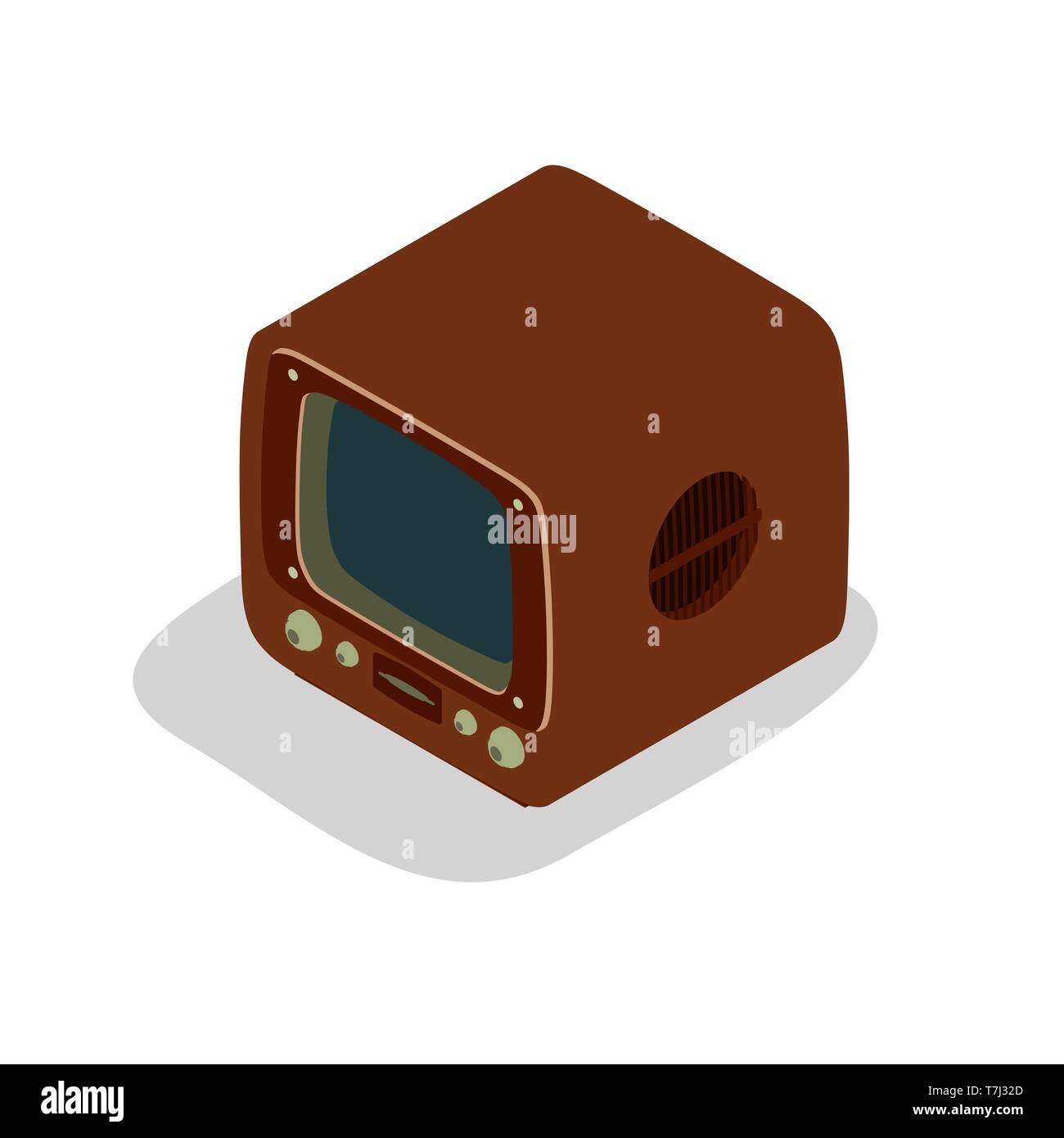 TV retro television vector old icon vintage screen set design video ...