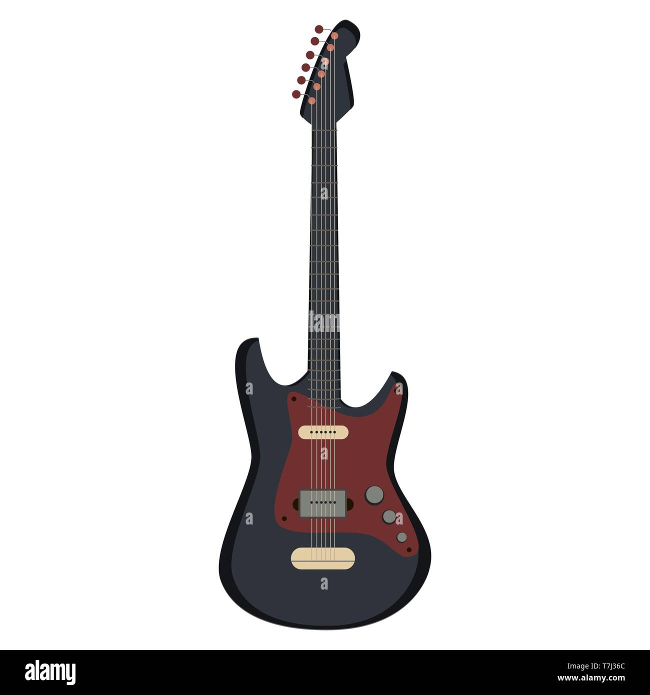 Guitar electric vector silhouette icon illustration. Rock music metal