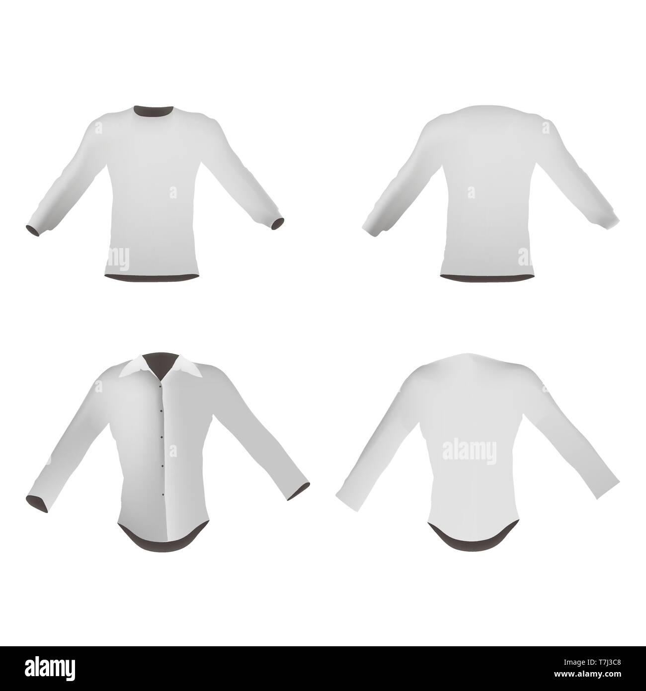 Premium Vector  White blank t-shirt front and back views realistic sports  clothing uniform template