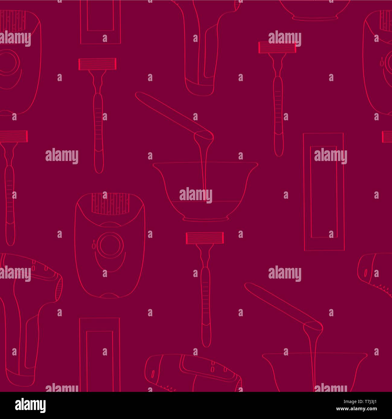 Means for removing unwanted hair. Seamless pattern Stock Vector