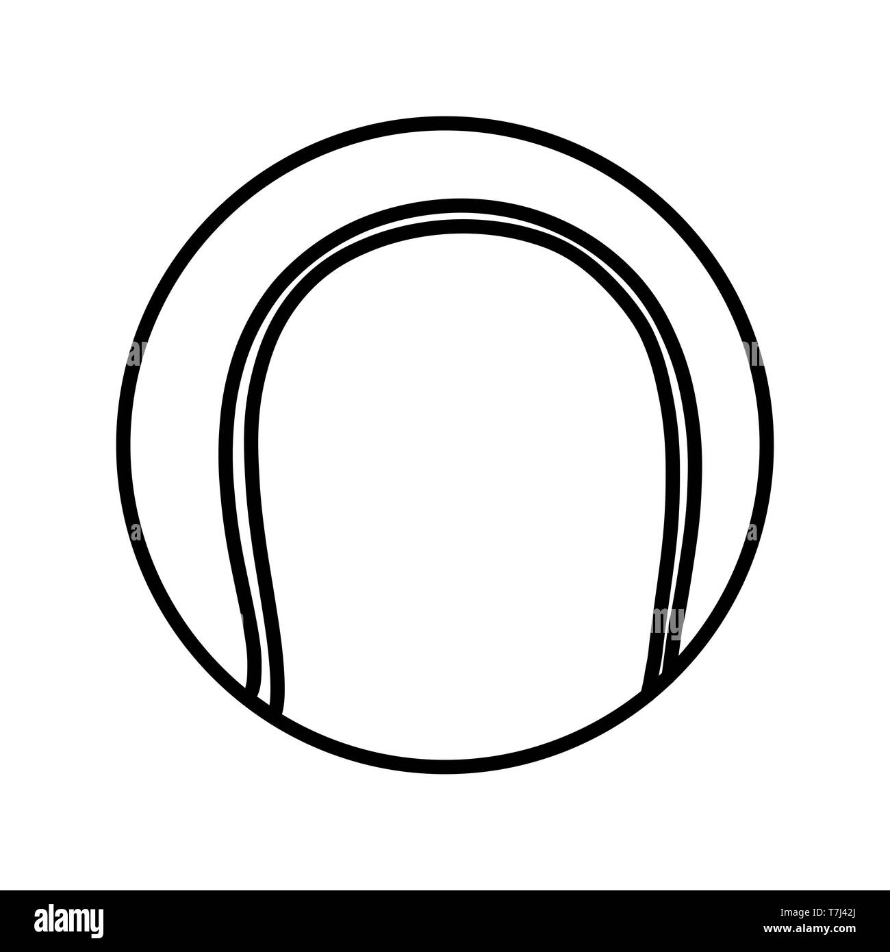 Tennis ball line icon isolated on white background. Outline thin play ...